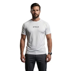 Compression Half Sleeve White Tshirt